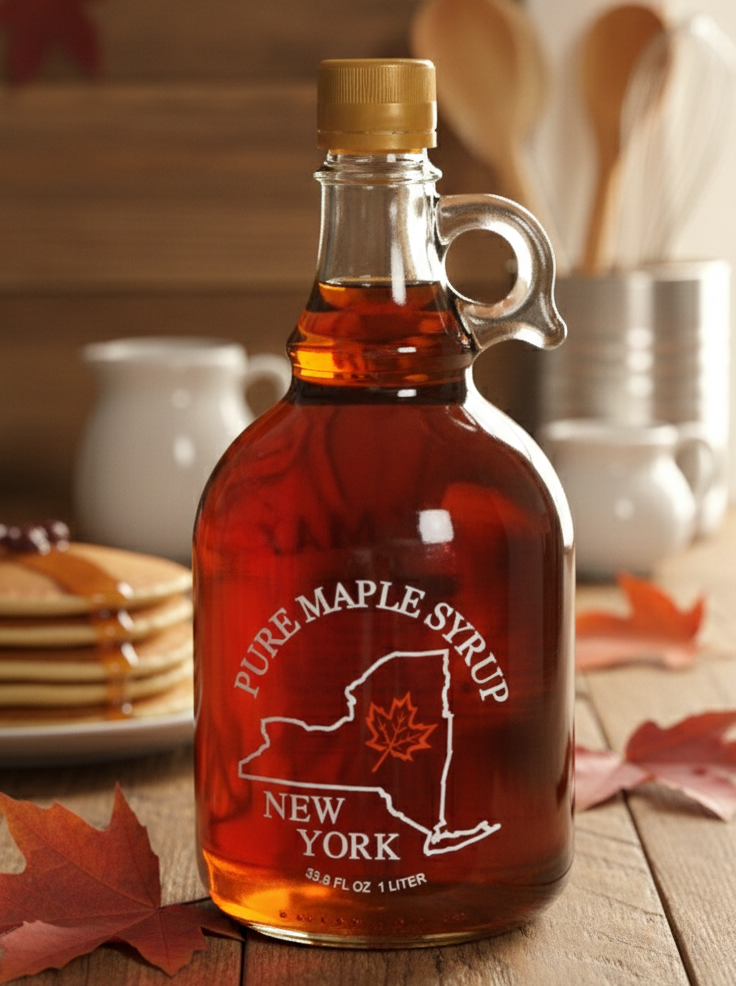Pure Maple Syrup Artisan Glass Bottle